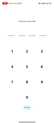 Alexa app screenshot-Enter 6 digits