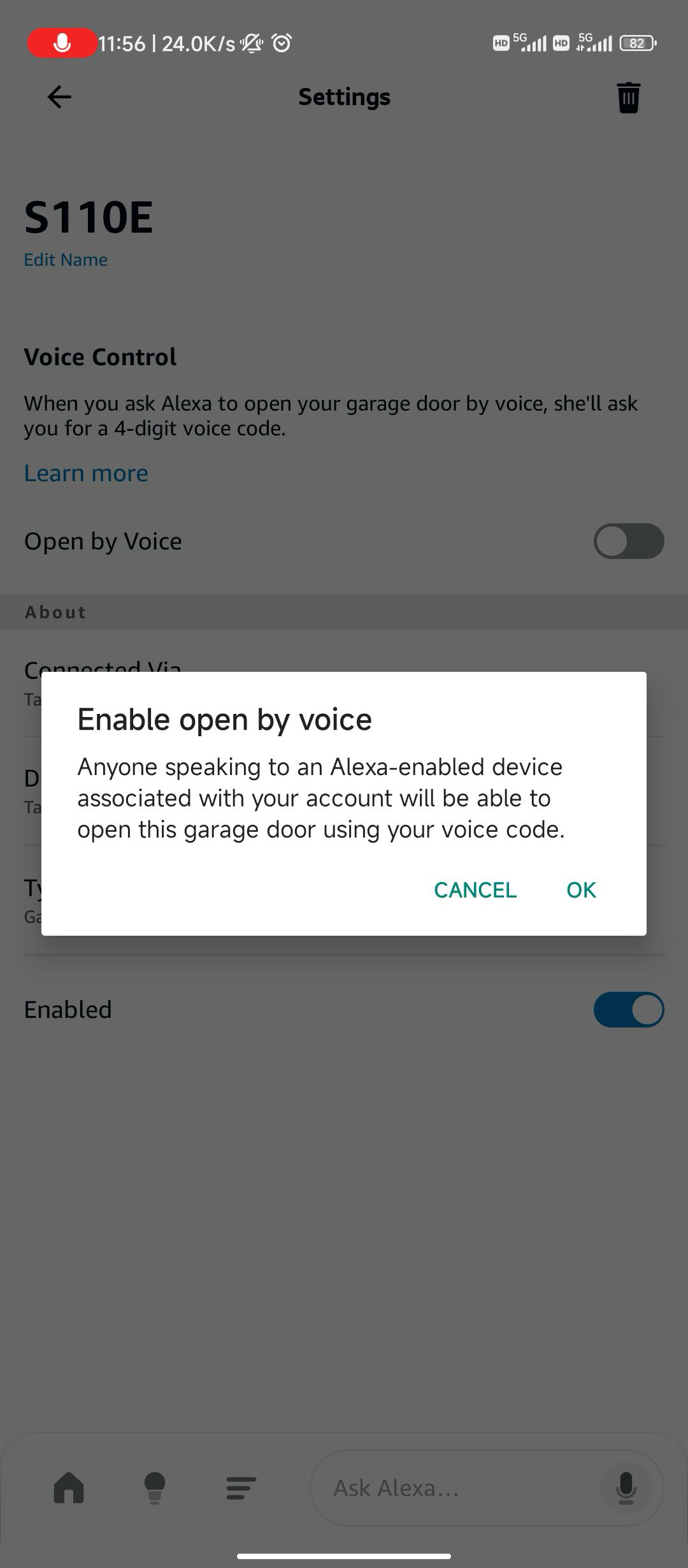 Alexa app screenshot-Set Pin Code.