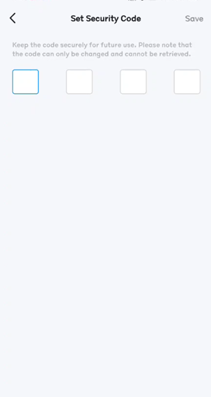 Tapo app S110E-set Pin Code Page.