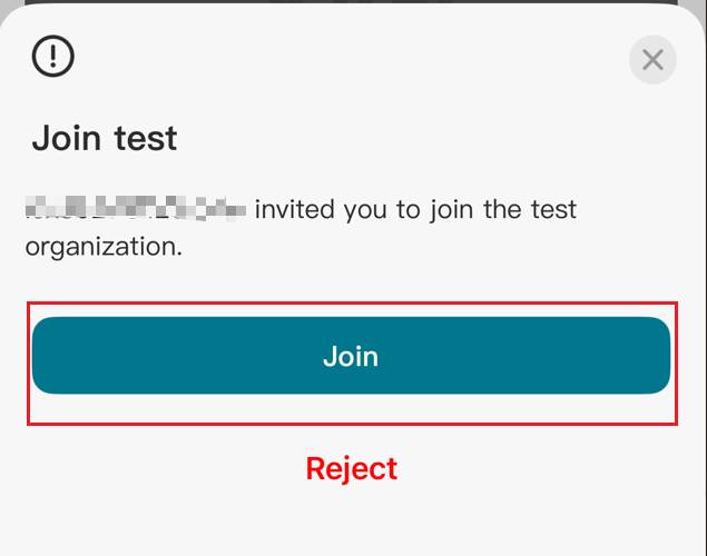 Join the invited organization.
