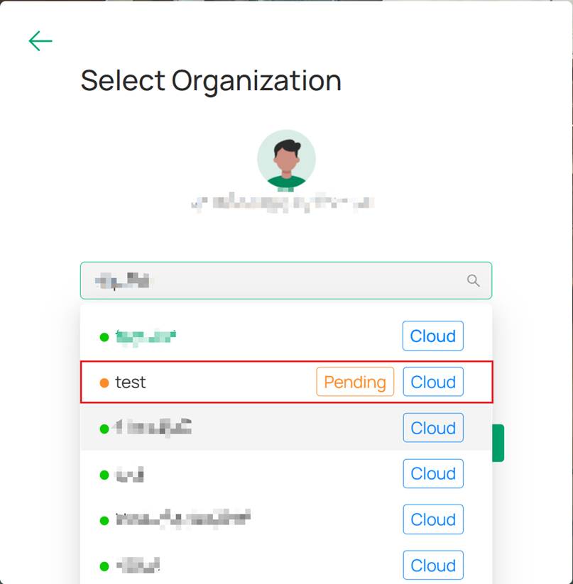 Choose invited organization.