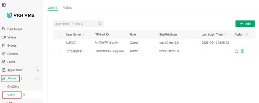 Location to invite manager account.