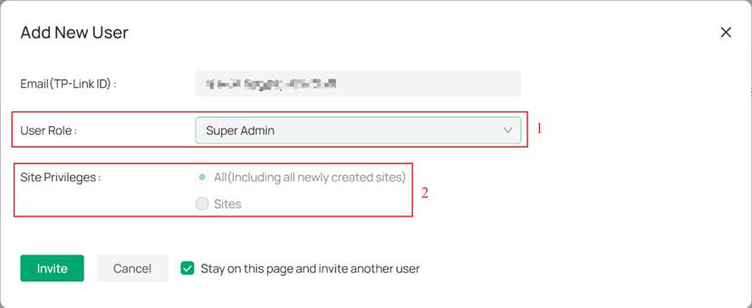 Super Admin’s site privileges.