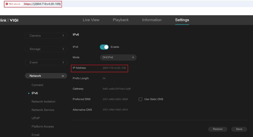 Compare IPv6 address.