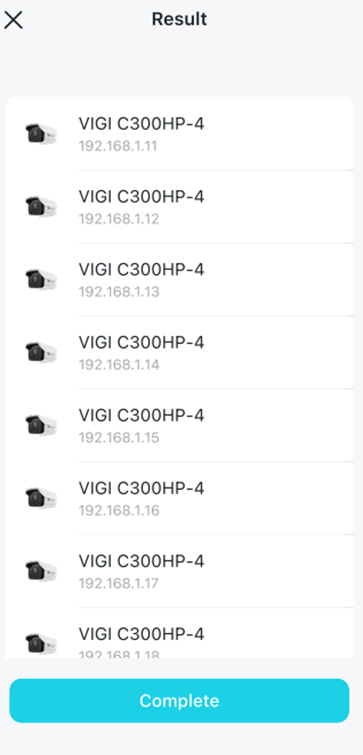 Show results for batch modify IPs.
