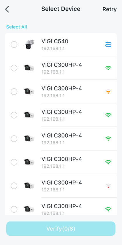 Show a complete available VIGI devices page.