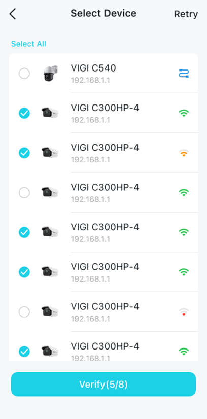 Select devices you want to manage.