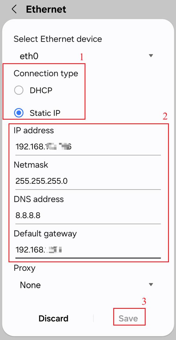 Configure a Static IP for Android phones.