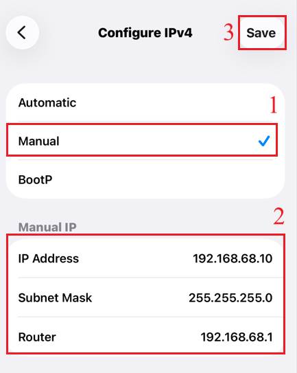 Manually configure Mobile’s IP.