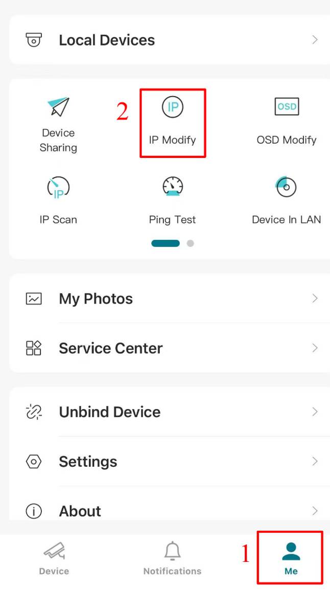The location of IP Modify.