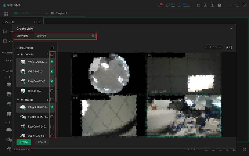 The picture shows where to edit the parameter of creating view.