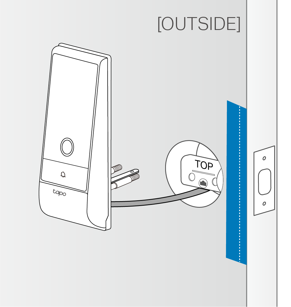 Route the cable under the bolt.