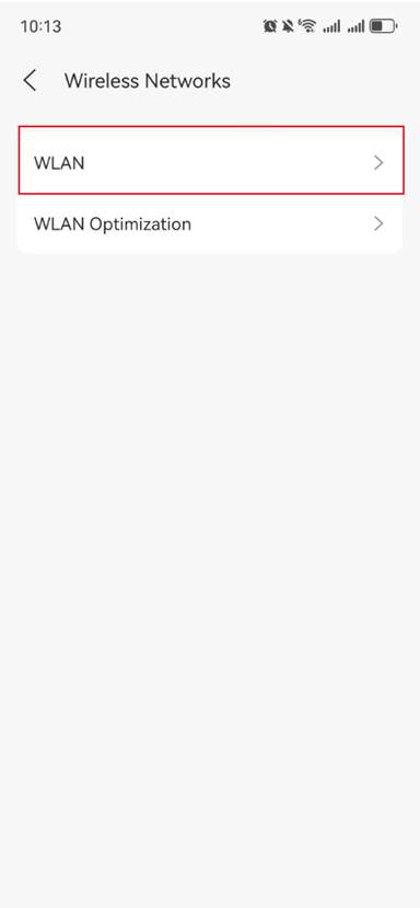 Go to the WLAN page.