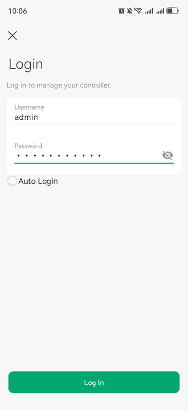 Login the Controller in local network with local account credentials.