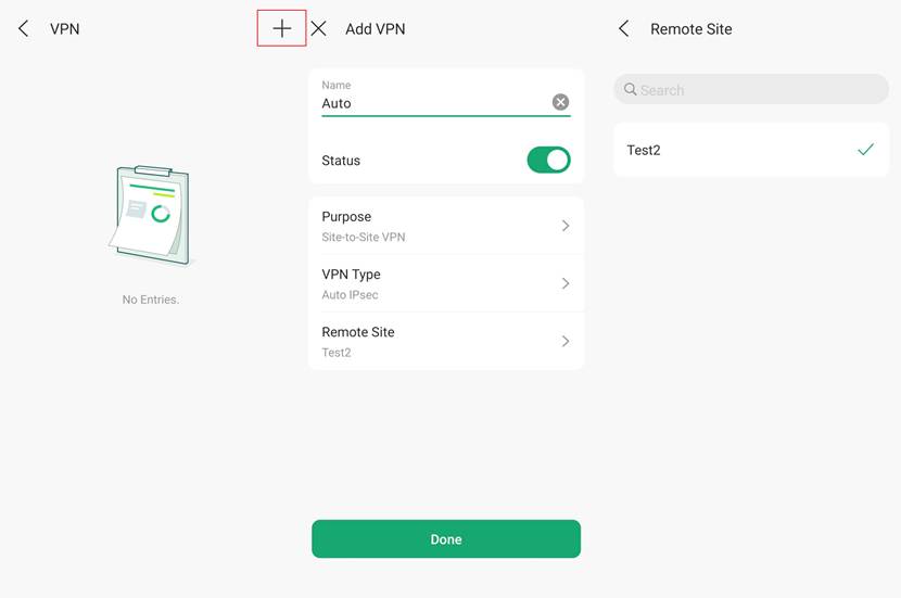 User Interface and Procedure for Configuring Auto IPsec VPN.