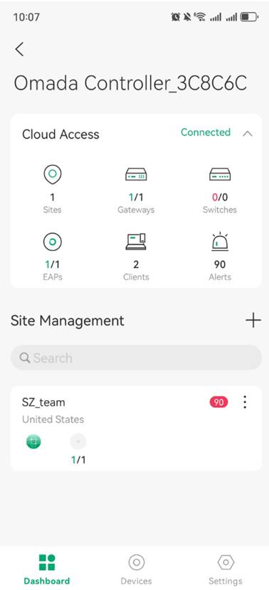 Launch the Controller in Omada App.