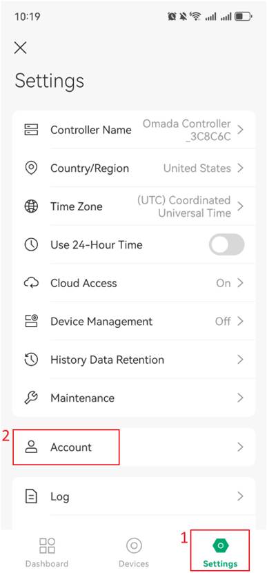 Go to account settings in Global View.