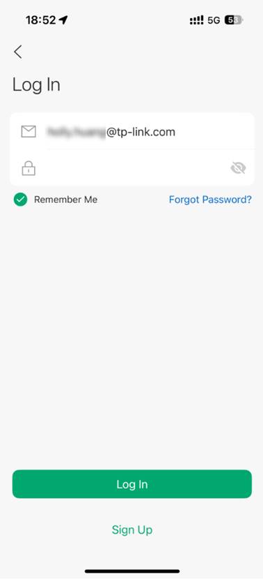 Login the Omada App using newly-added TP-LINK ID.