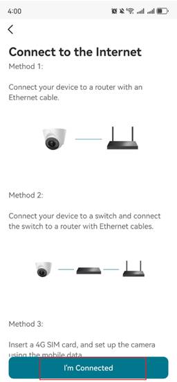 After connecting successfully, click “I'm connected.”
