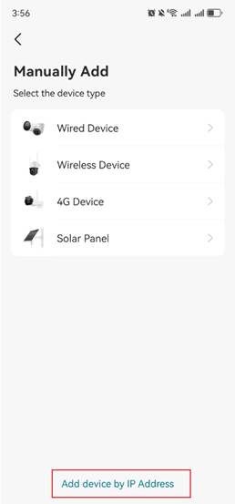 Shows the location of Add device by IP Address.