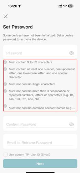 Please customize the password according to the requirements.