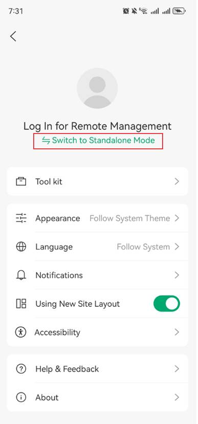 Click to switch to Standalone Mode.