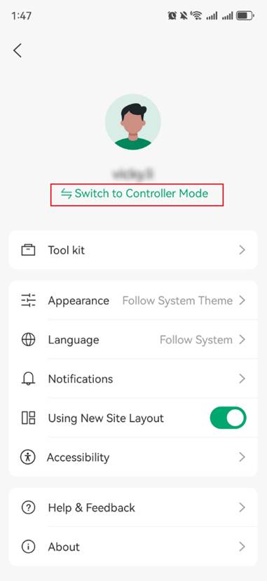 Click Switch to Controller Mode if you are in standalone mode.