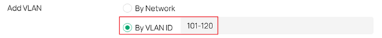 Configure SSID VLAN without binding a network by manually selecting a VLAN ID range.