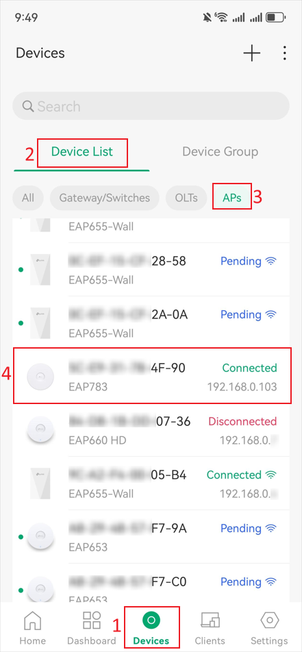 Display locations where you can log in to EAP.