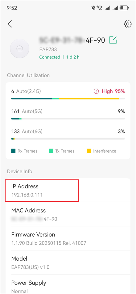 Display the interface indicating that the IP has been successfully configured.