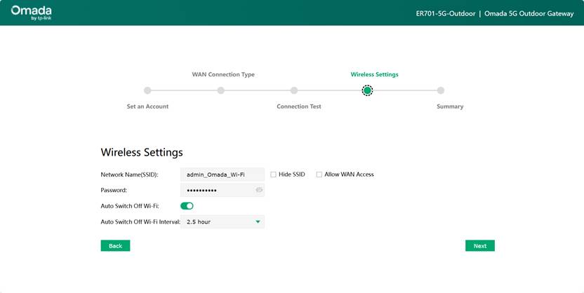 Relevant wireless parameters can be adjusted as needed.