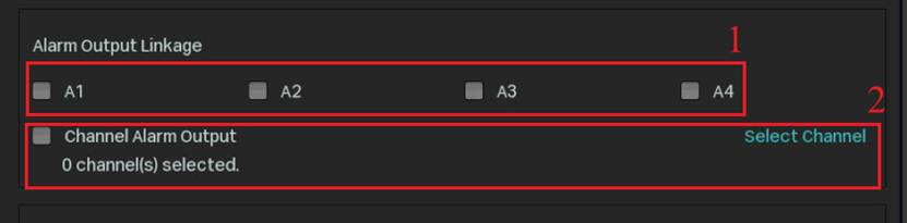 Alarm output linkage in linkage method.