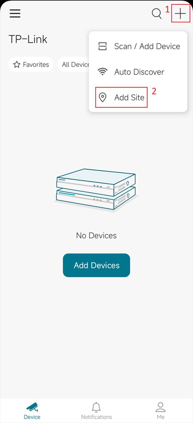 Show the path to add site under organization page.