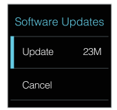 Software updates screen.