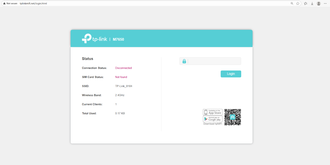 Login page.