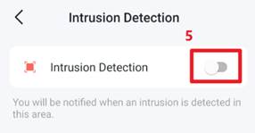 Position of the key to enable the detection function.