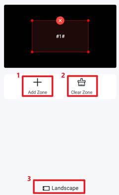 Buttons of add, clear and landscape on App.