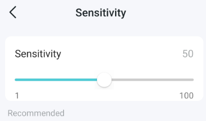 Interface to set sensitivity.