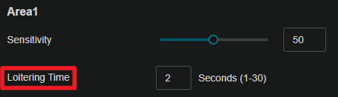 Screen of loitering time.
