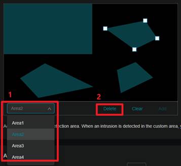 Delete in a detection area.