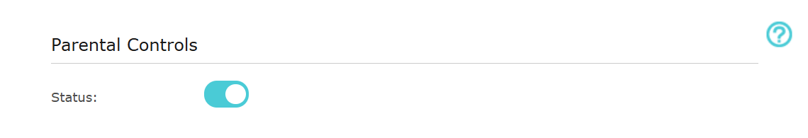 Parental Controls interface with the toggle switch turned on.