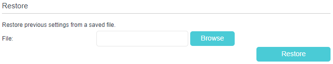 The button to restore the configuration file.