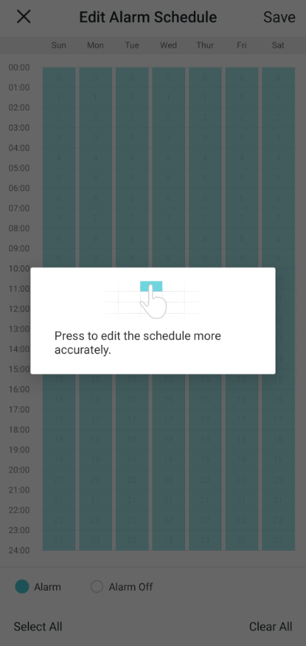 Step to set schedule.