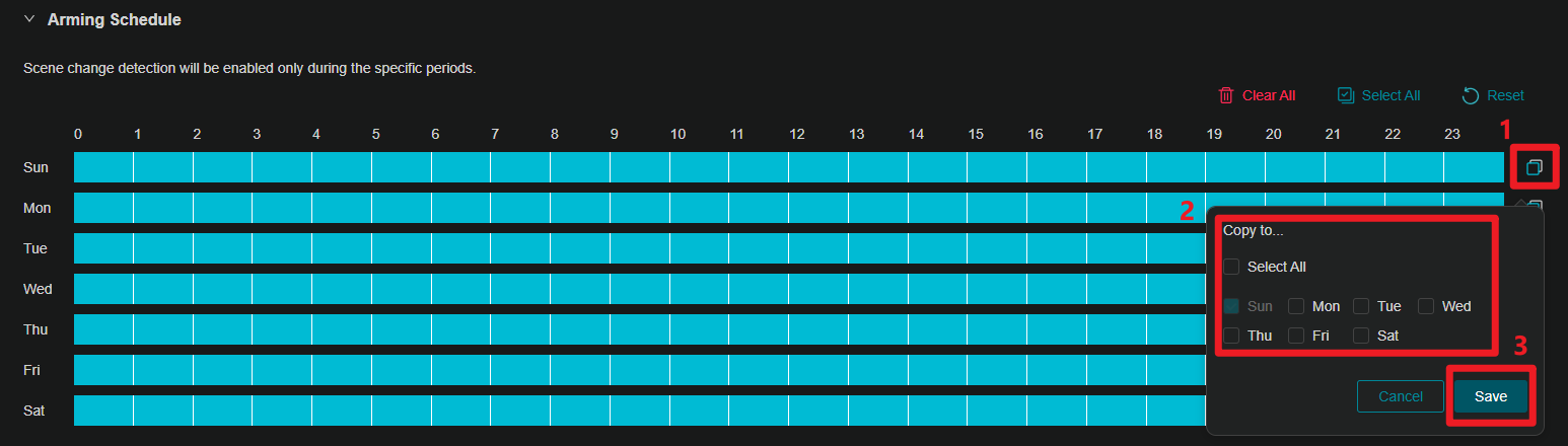 Step to copy schedule.