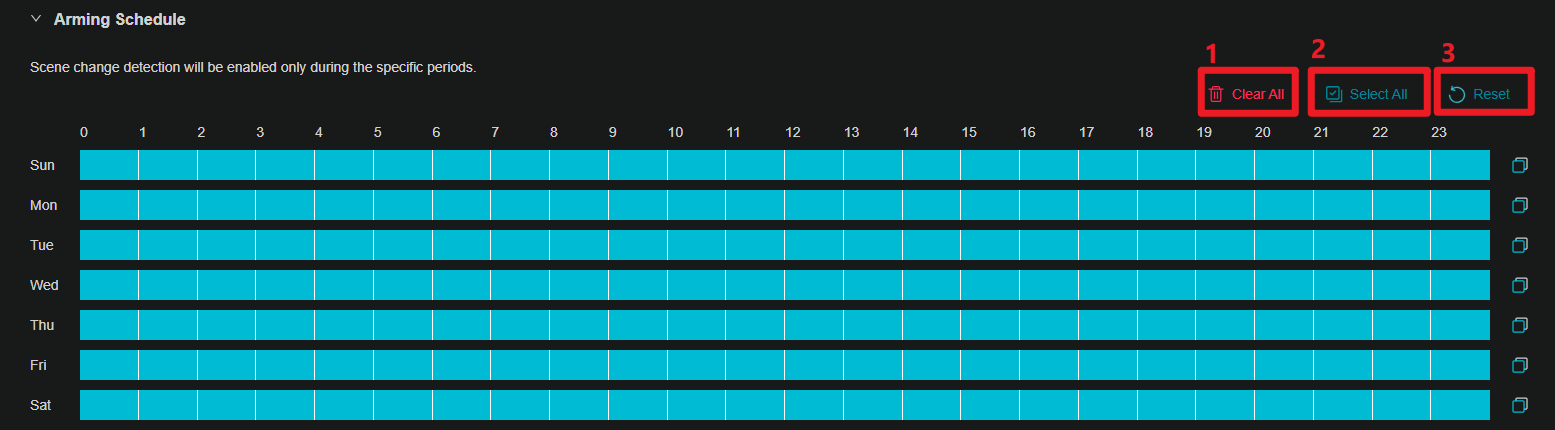 Option about settings for timeline.