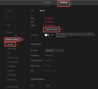 Location of the Wireless Scanner button on the web management page.