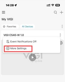 Steps to go more settings.