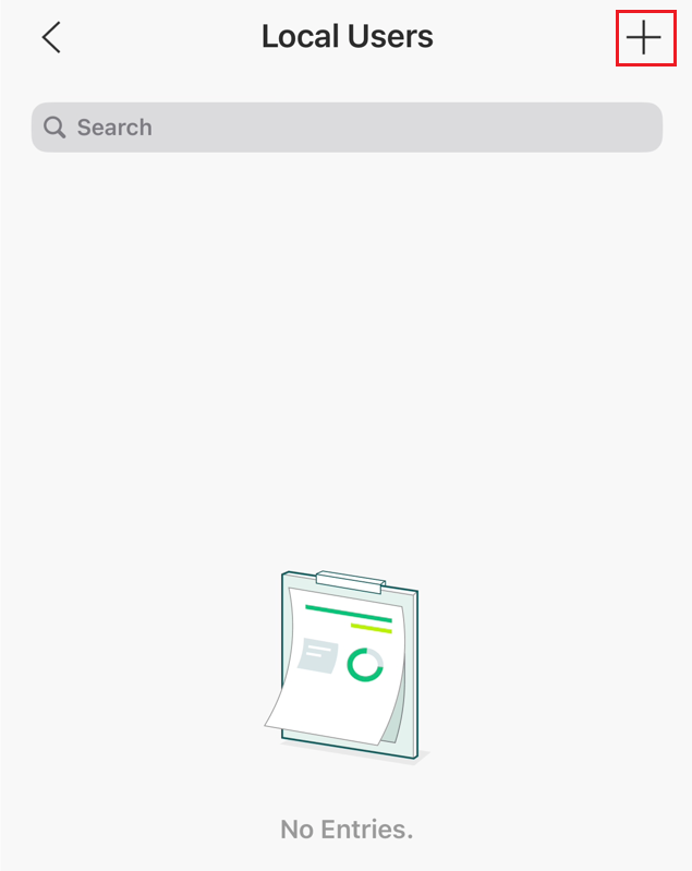 The Add icon at the top right of the Local Users page.