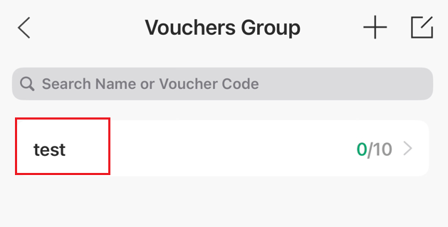 Vouchers Group list.