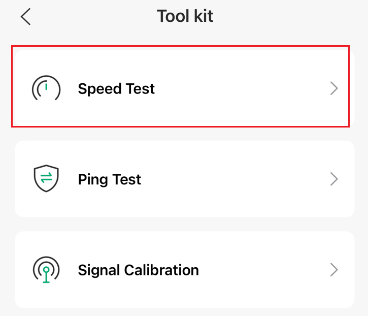 Speed Test in the Tool kit.